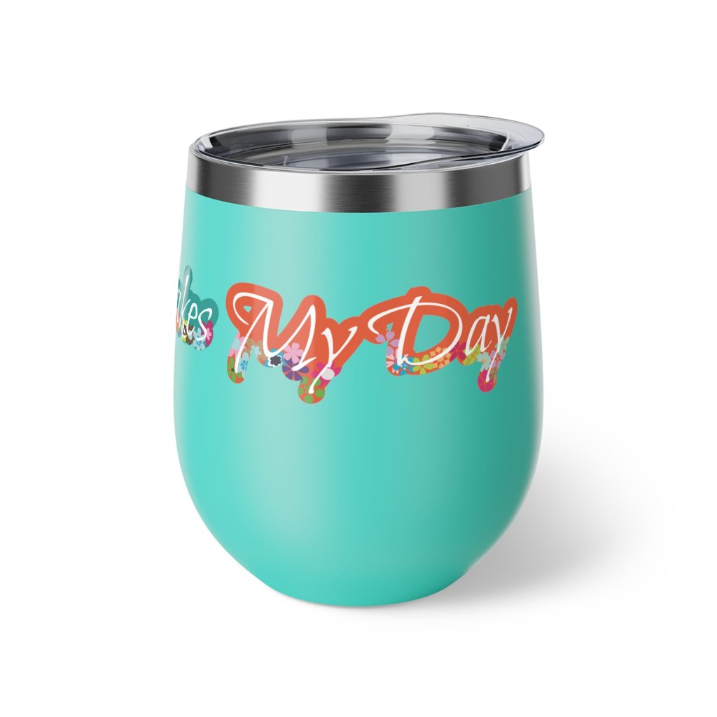 tumbler for best gift, turquoise, back view