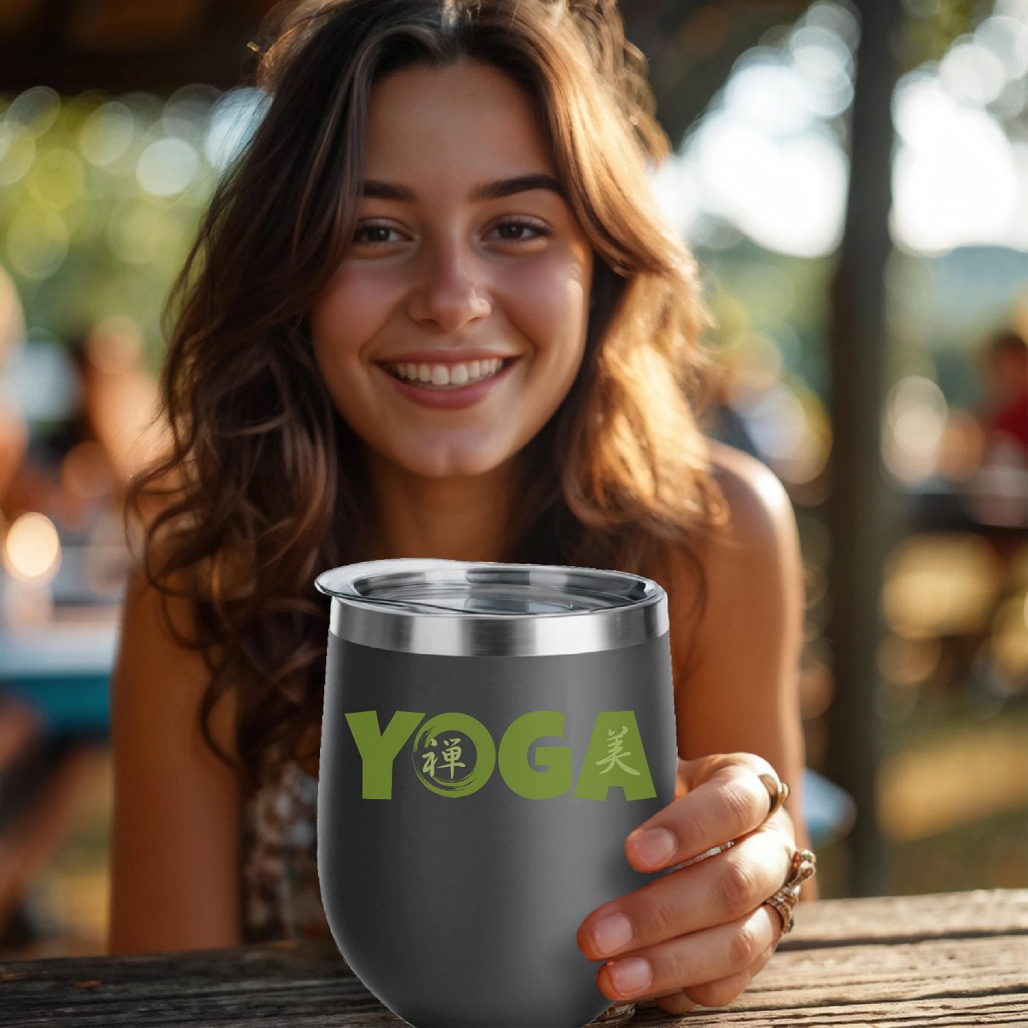 yoga graphic tumbler
