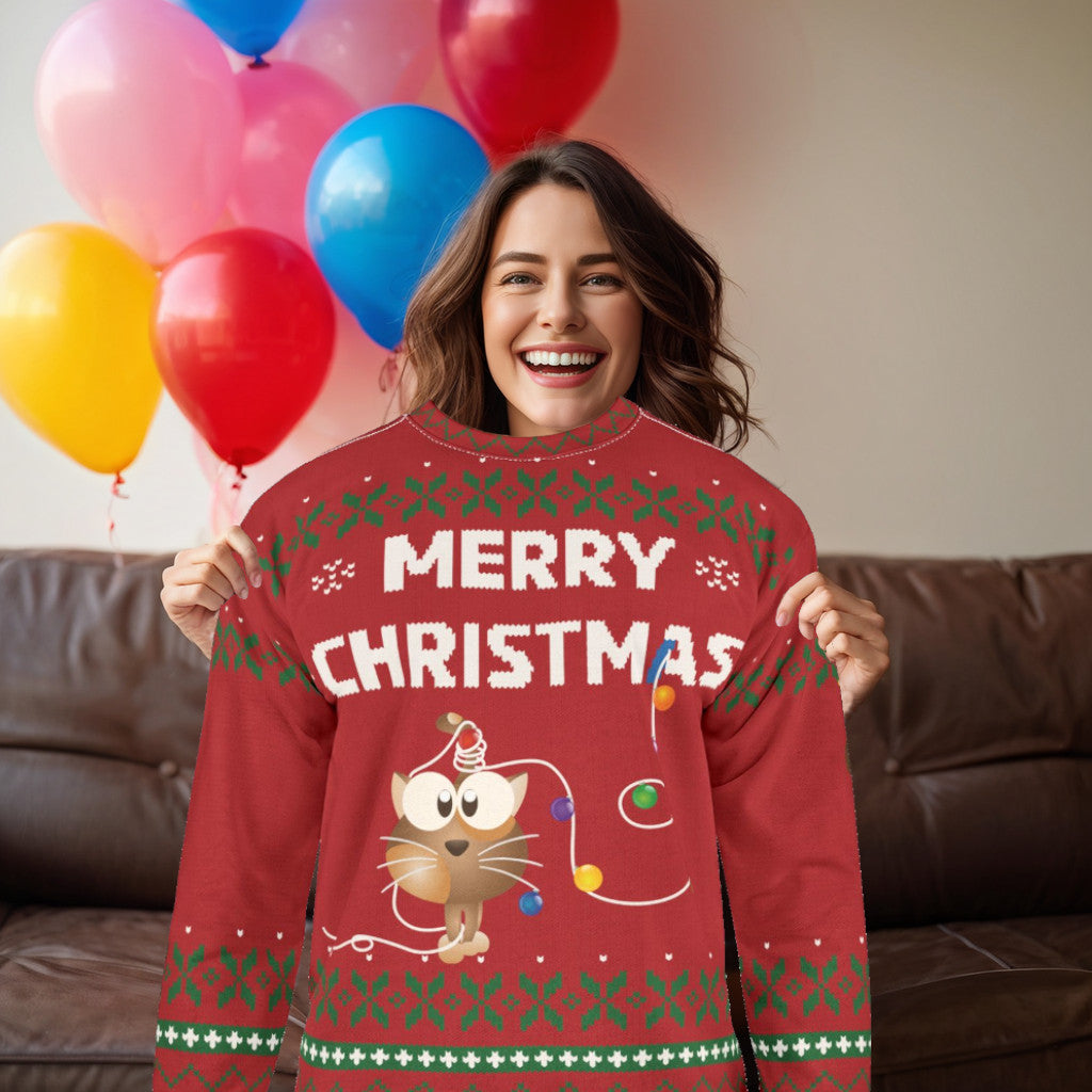 Christmas sweatshirt for cat lovers