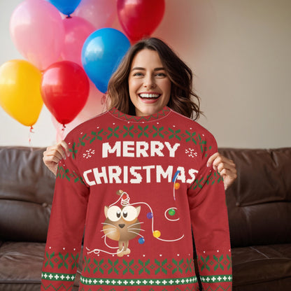 Christmas sweatshirt for cat lovers